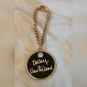 Kathy Van Zeeland Black and Gold Pendant Charm Chain #1758